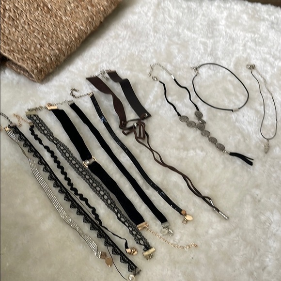 other Accessories - Elegant Black and Brown Leather Choker Accessories